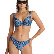 'BLUE REEF' PRINTED BIKINI BOTTOM WITH SHIRRED SIDES