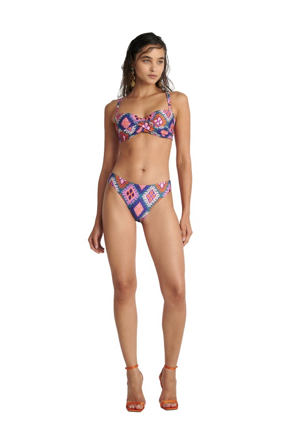 'DIAMOND FRAME' UNDERWIRE BIKINI TOP IN CUP D