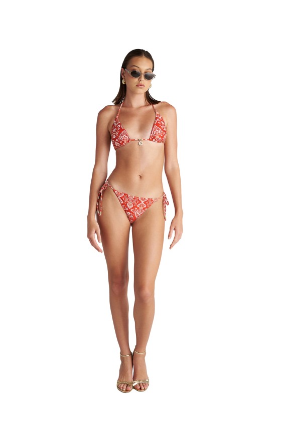 'CORAL DAMASK' ΜΑΓΙΟ ΜΠΙΚΙΝΙ ΣΛΙΠ ΜΕ ΚΟΡΔΟΝΑΚΙΑ